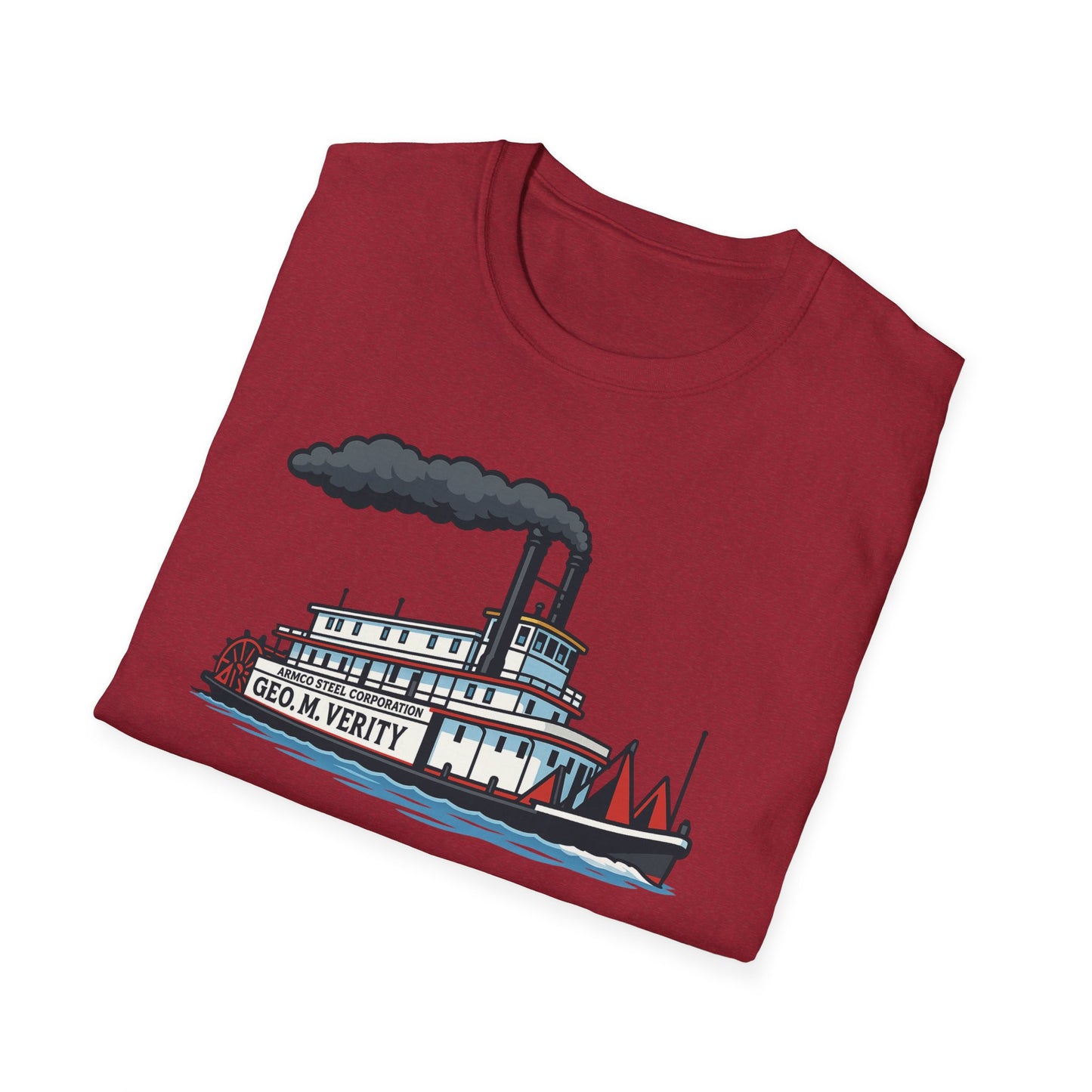 2025 Vintage George M Verity Steamboat Keokuk Iowa Graphic Unisex Softstyle T-Shirt