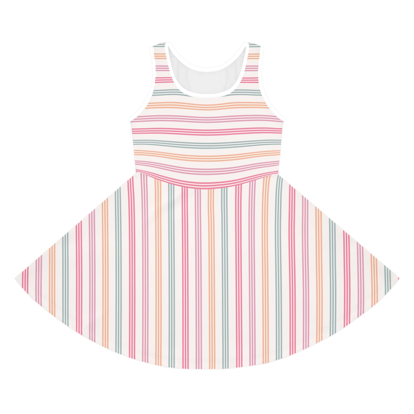 Pastel Stripes Girls' Sleeveless Sundress