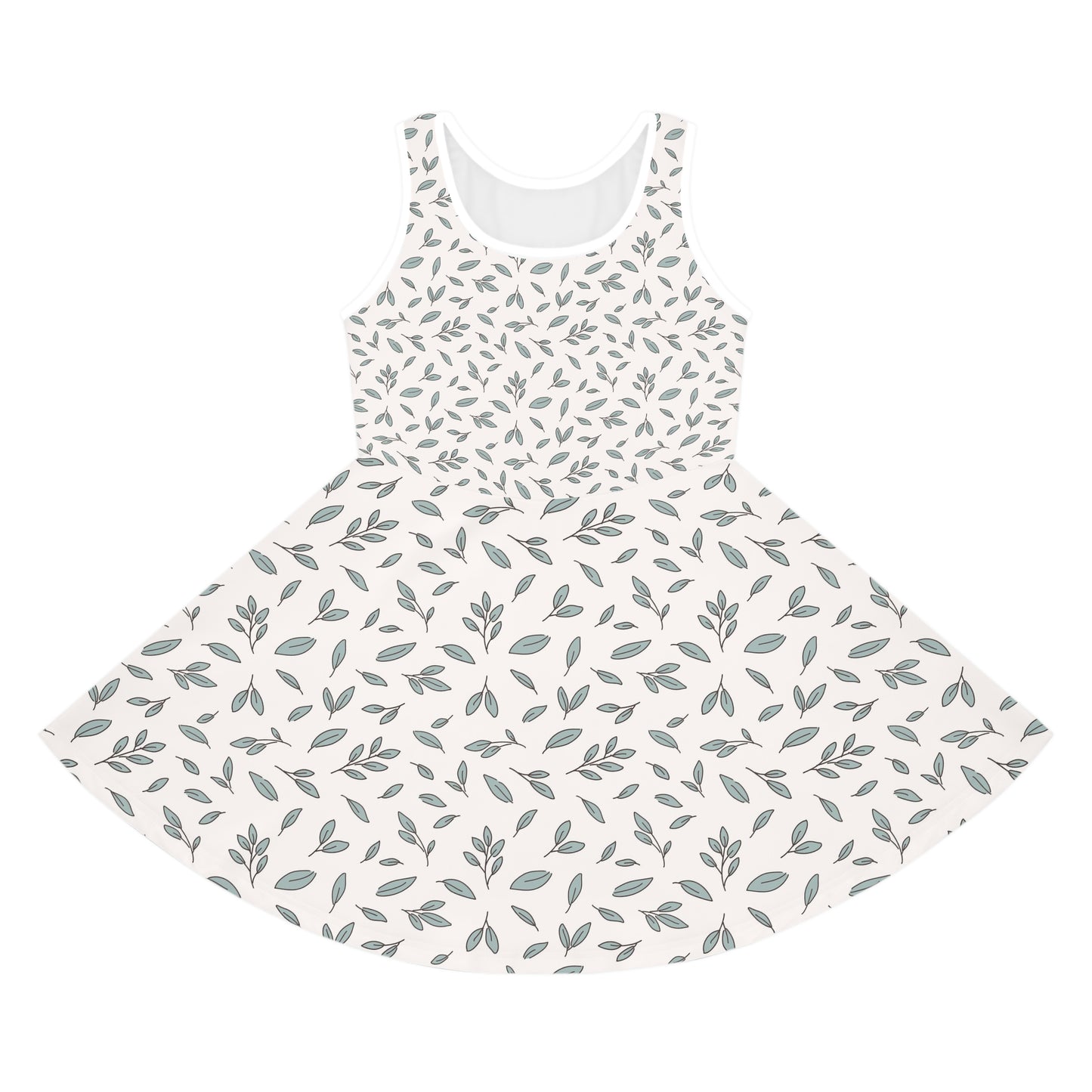 Pastel Leaves Girls' Sleeveless Sundress