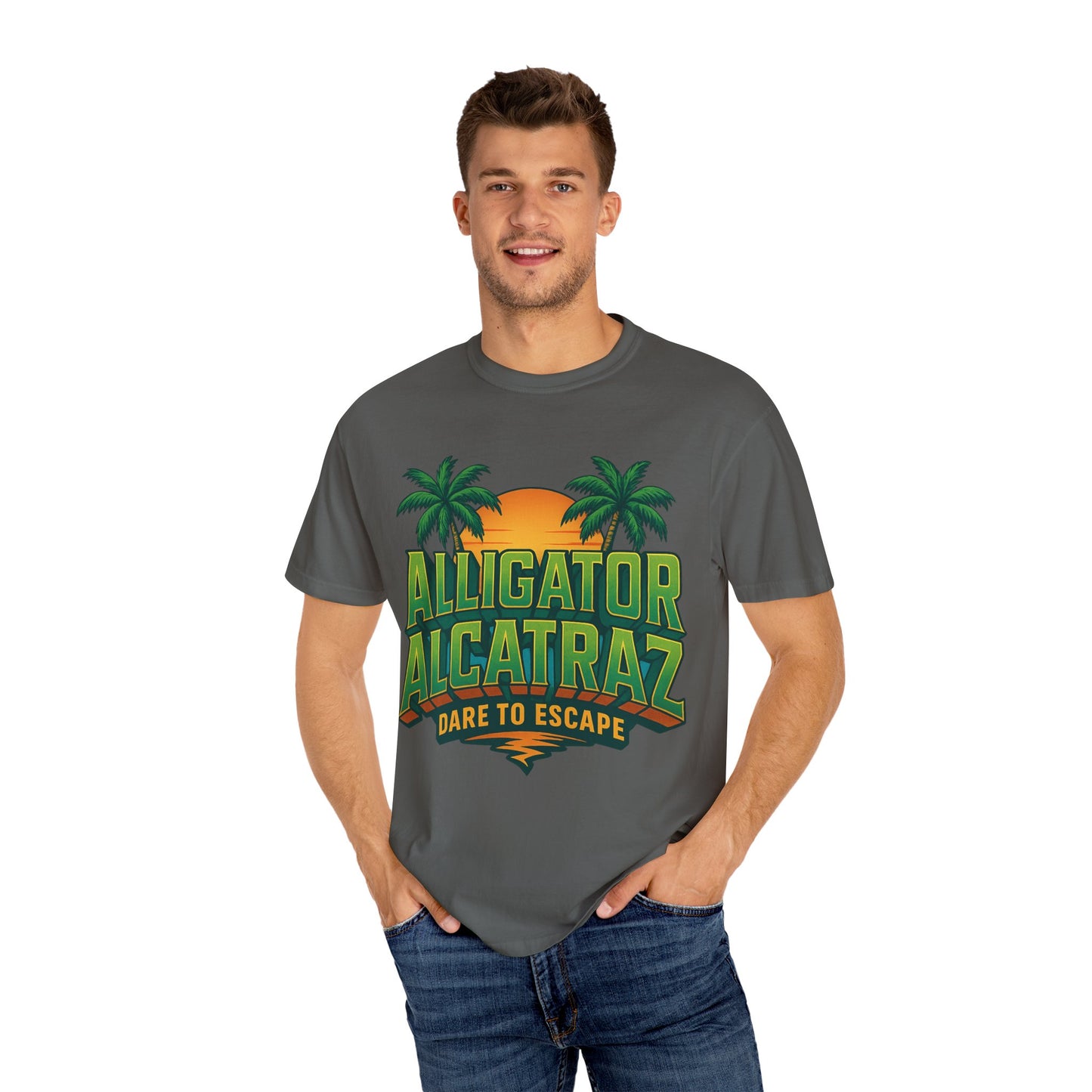 2025 - Retro Adventure T-Shirt, Alligator Alcatraz Design, Unisex Graphic Tee, Escape The Ordinary, Perfect for Summer Trips, Vacation Wear