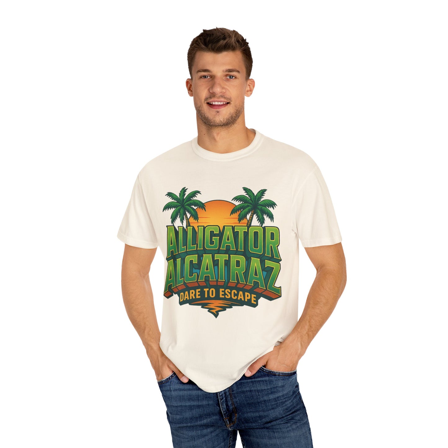 2025 - Retro Adventure T-Shirt, Alligator Alcatraz Design, Unisex Graphic Tee, Escape The Ordinary, Perfect for Summer Trips, Vacation Wear