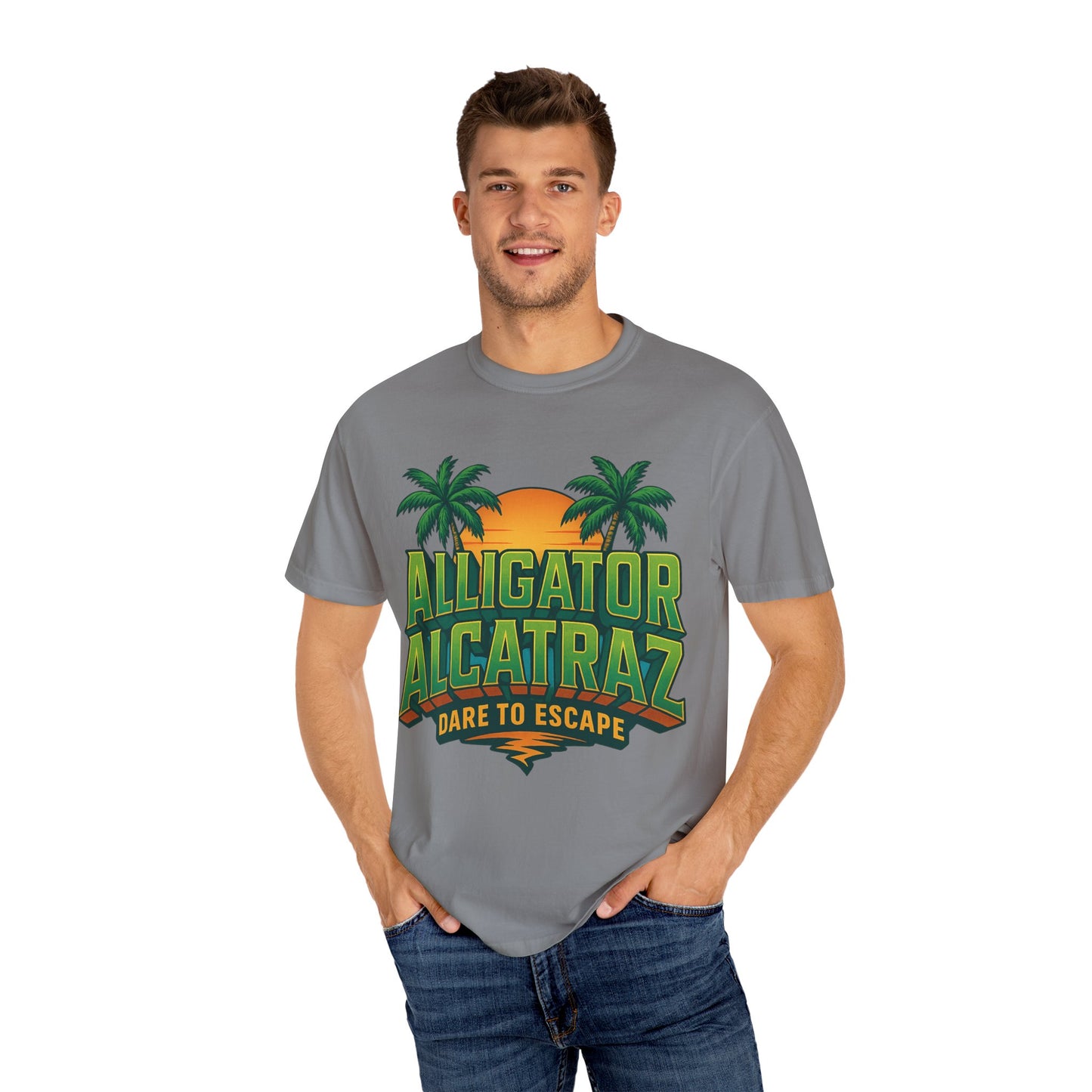 2025 - Retro Adventure T-Shirt, Alligator Alcatraz Design, Unisex Graphic Tee, Escape The Ordinary, Perfect for Summer Trips, Vacation Wear