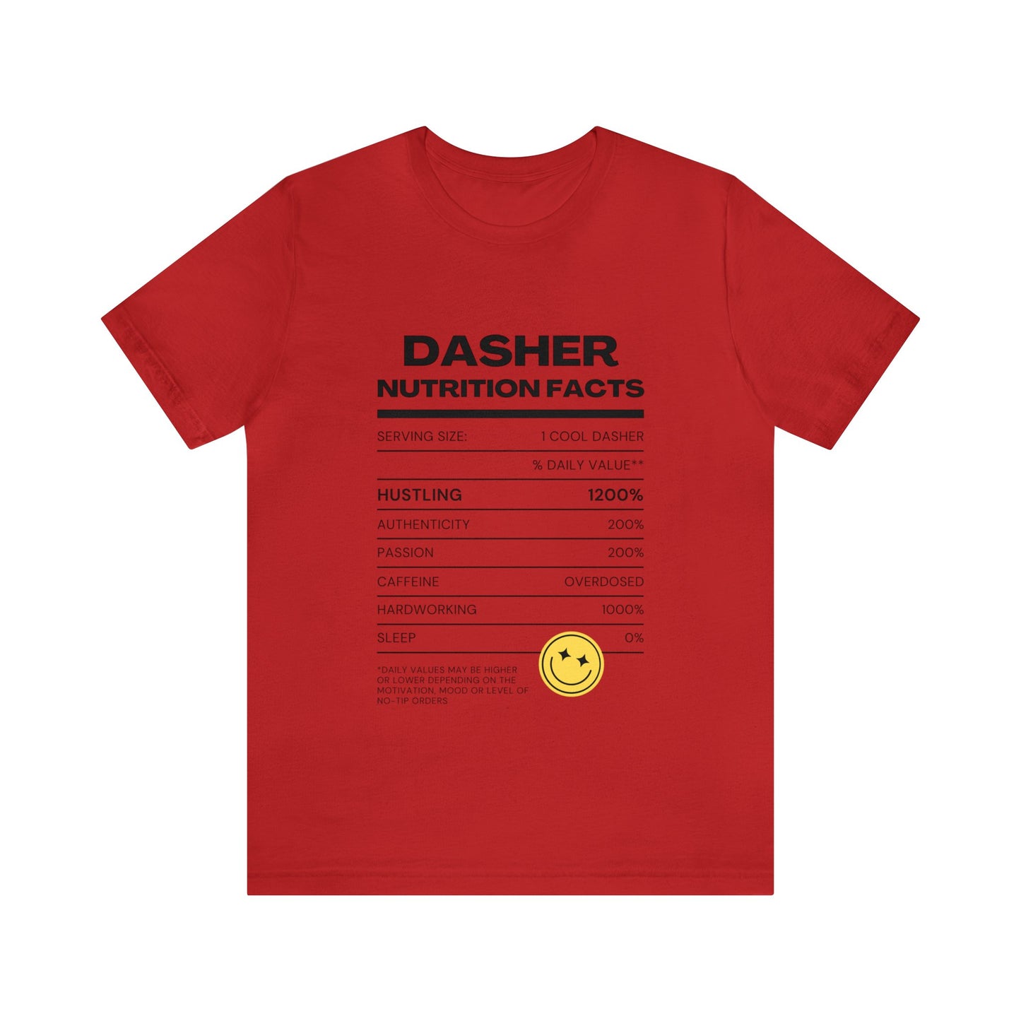 Dasher Nutrition Facts Tee