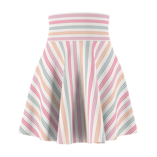 Pastel Stripes Women's Skater Skirt