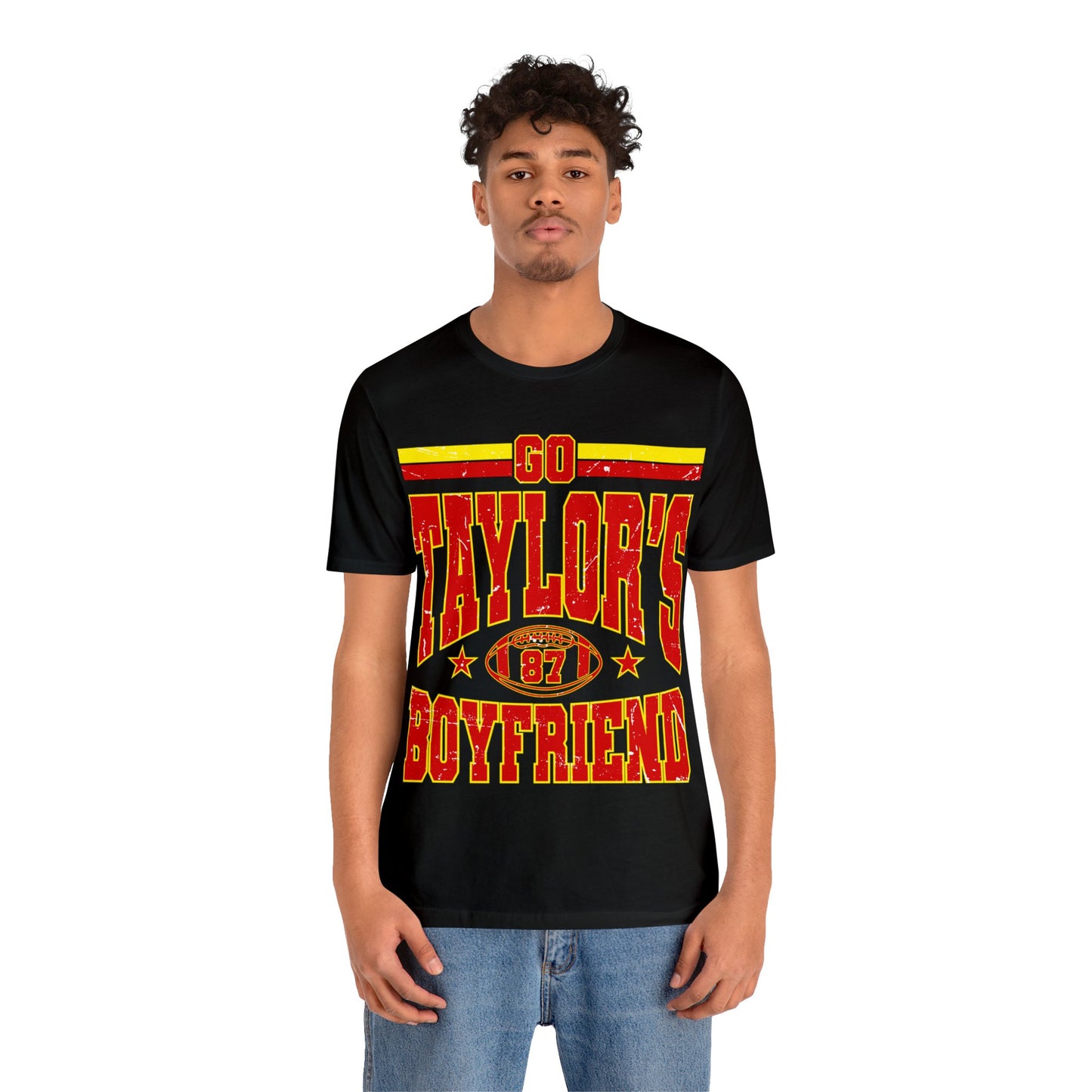 Go Taylor's Boyfriend T-Shirt - Kelce's #87 | NFL Fan Apparel Jersey Short Sleeve Tee