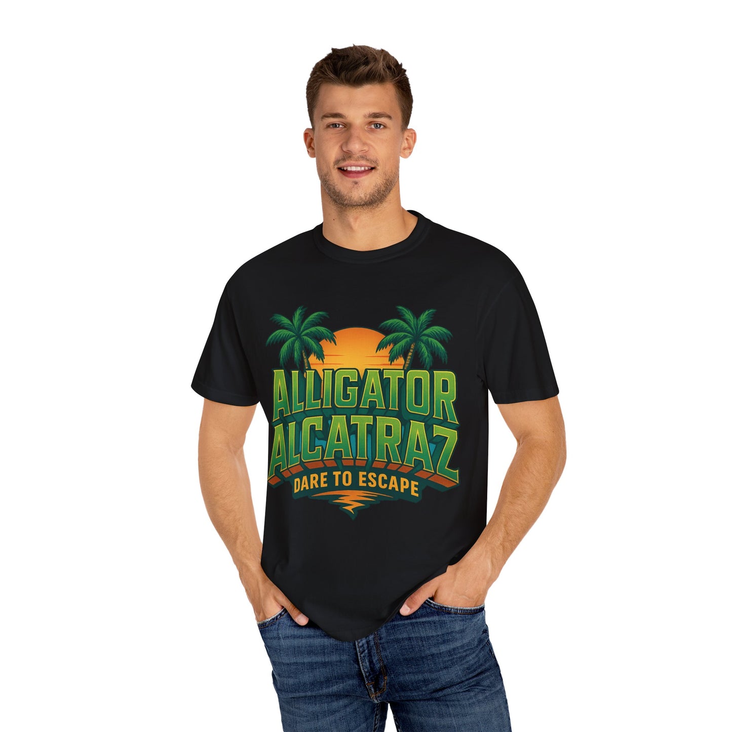 2025 - Retro Adventure T-Shirt, Alligator Alcatraz Design, Unisex Graphic Tee, Escape The Ordinary, Perfect for Summer Trips, Vacation Wear