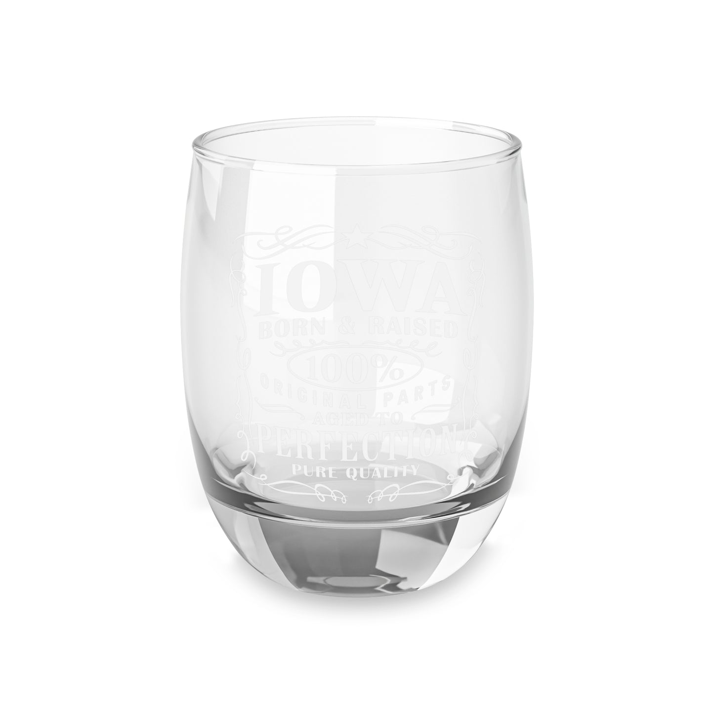 Iowa Born and Raised Whiskey Glass