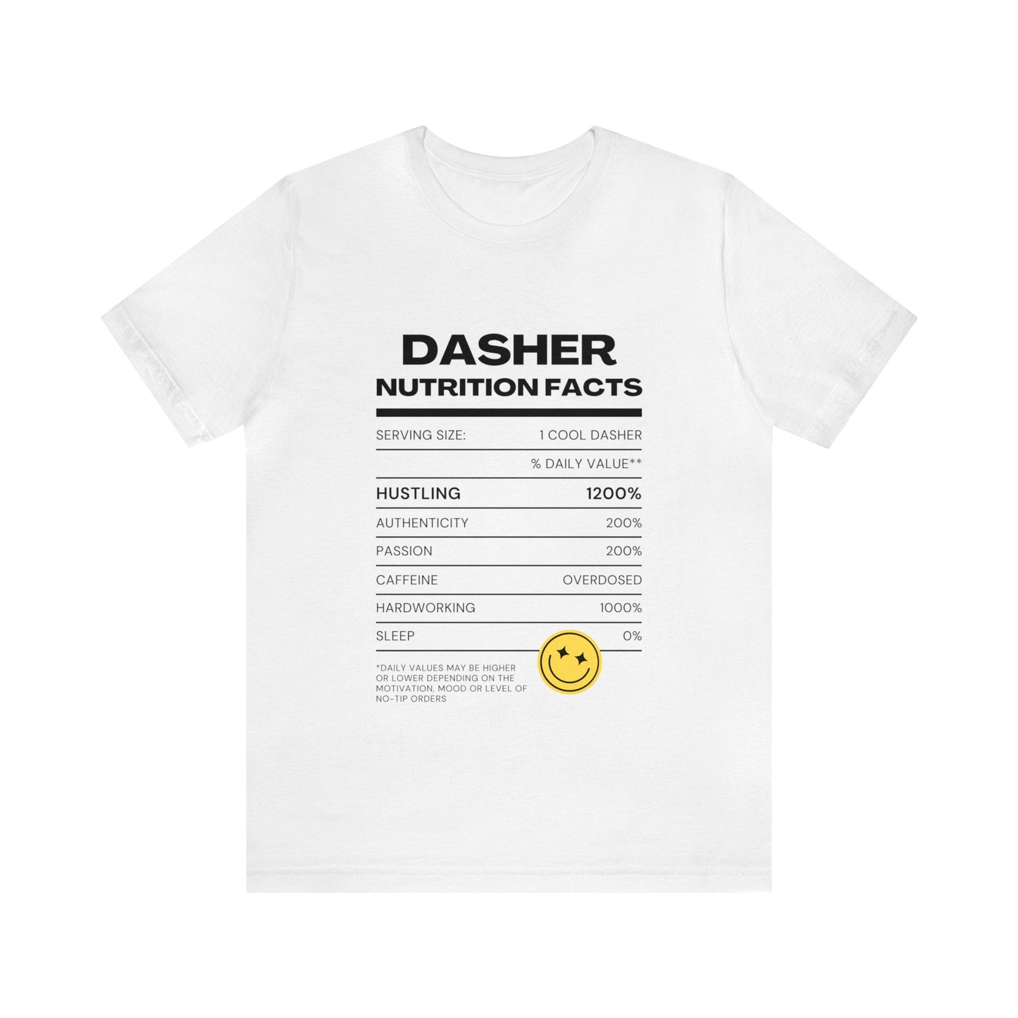 Dasher Nutrition Facts Tee