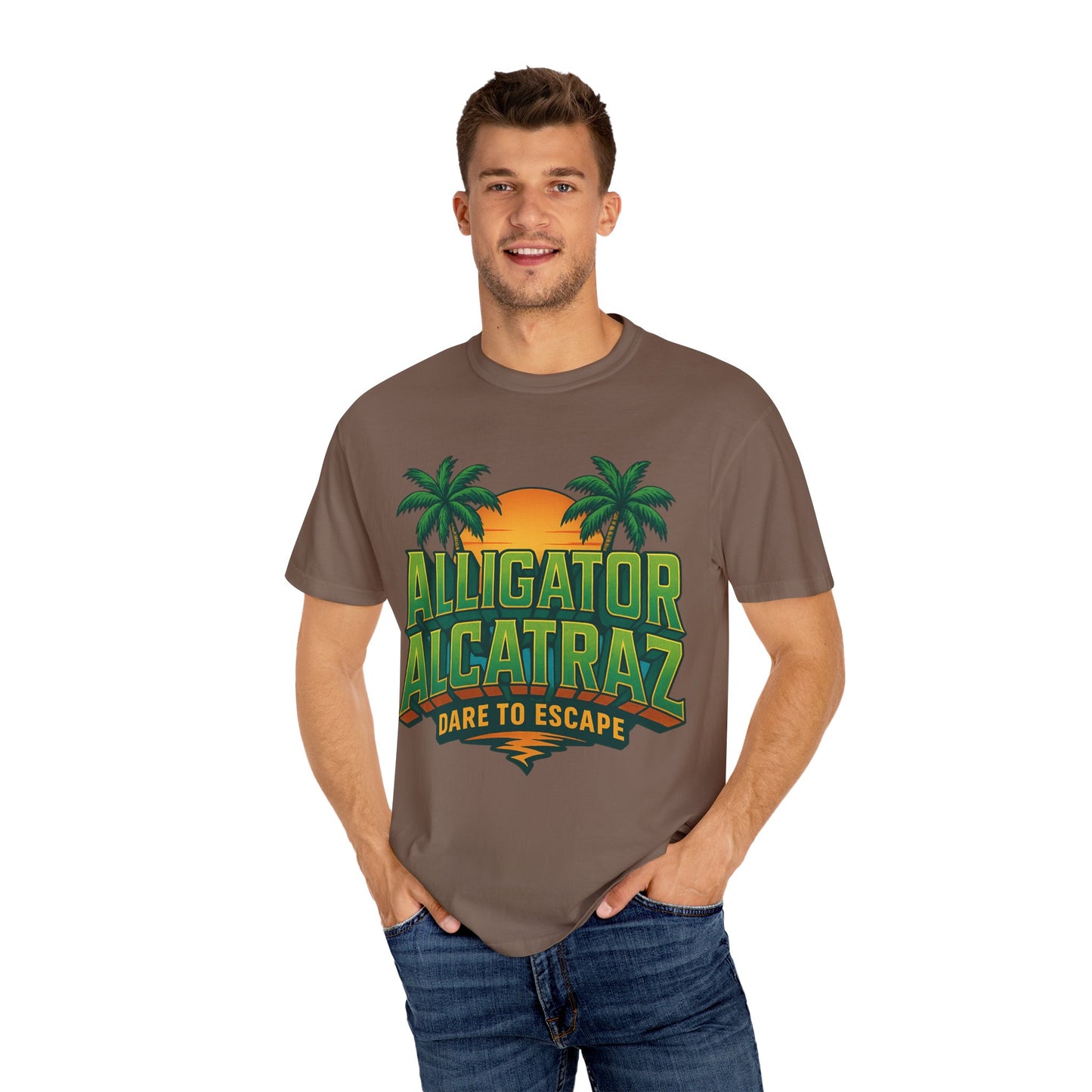 2025 - Retro Adventure T-Shirt, Alligator Alcatraz Design, Unisex Graphic Tee, Escape The Ordinary, Perfect for Summer Trips, Vacation Wear