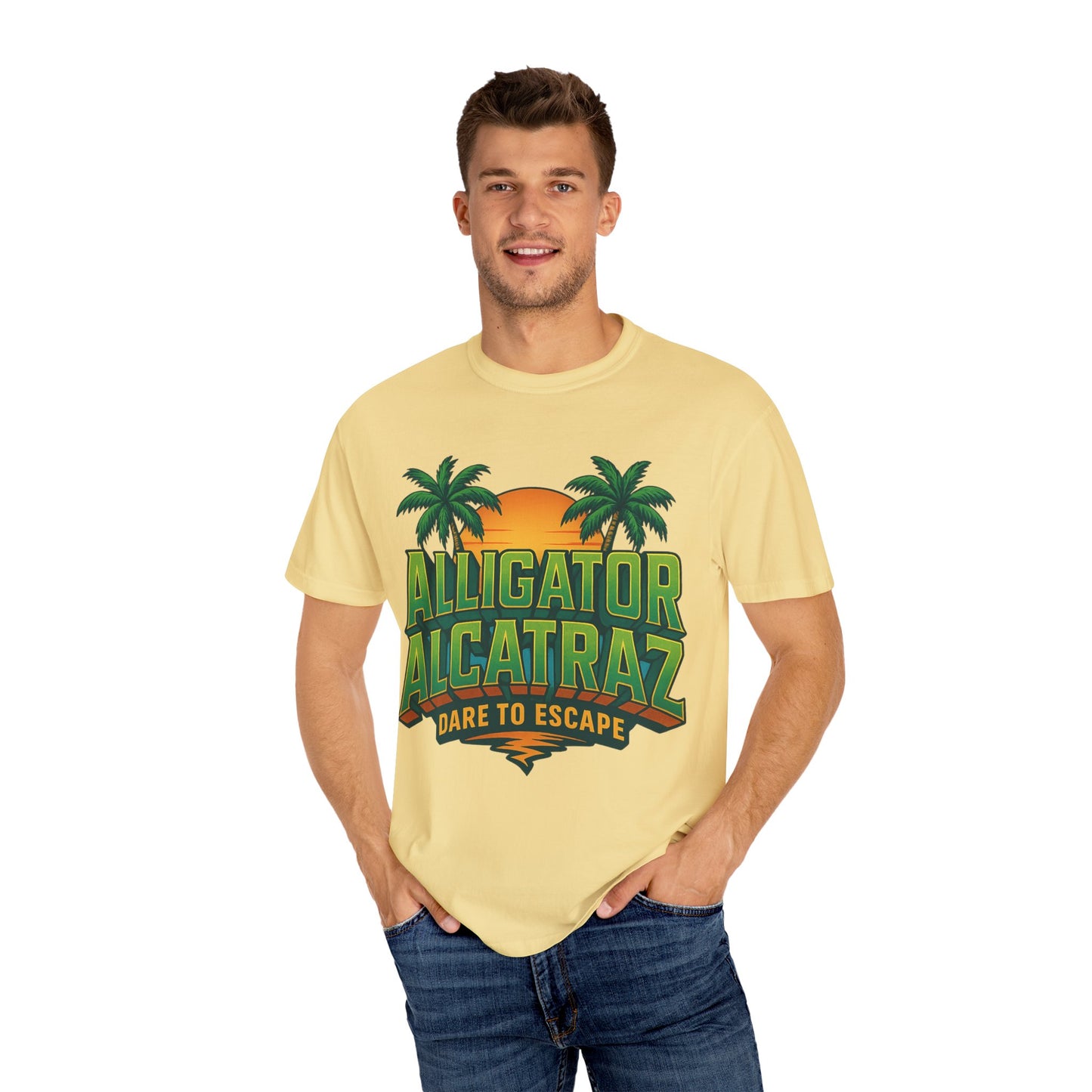 2025 - Retro Adventure T-Shirt, Alligator Alcatraz Design, Unisex Graphic Tee, Escape The Ordinary, Perfect for Summer Trips, Vacation Wear