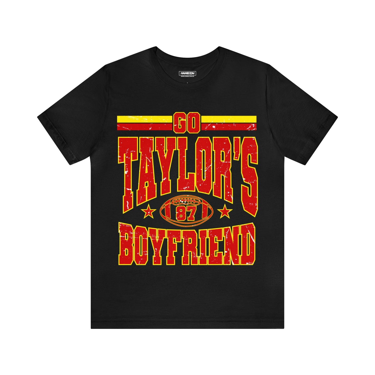 Go Taylor's Boyfriend T-Shirt - Kelce's #87 | NFL Fan Apparel Jersey Short Sleeve Tee