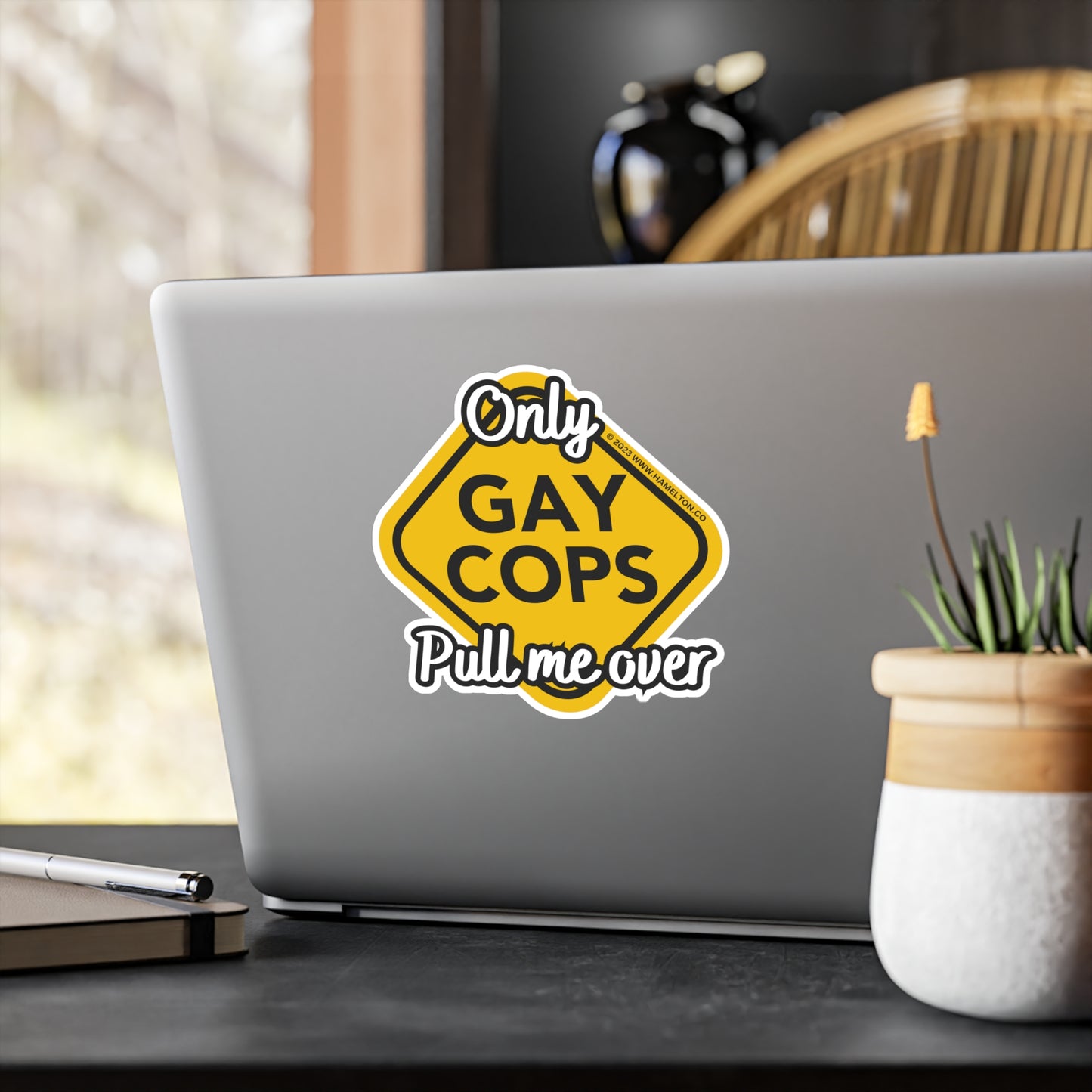 Only Gay Cops Pull Me Over Vinyl Window Decal