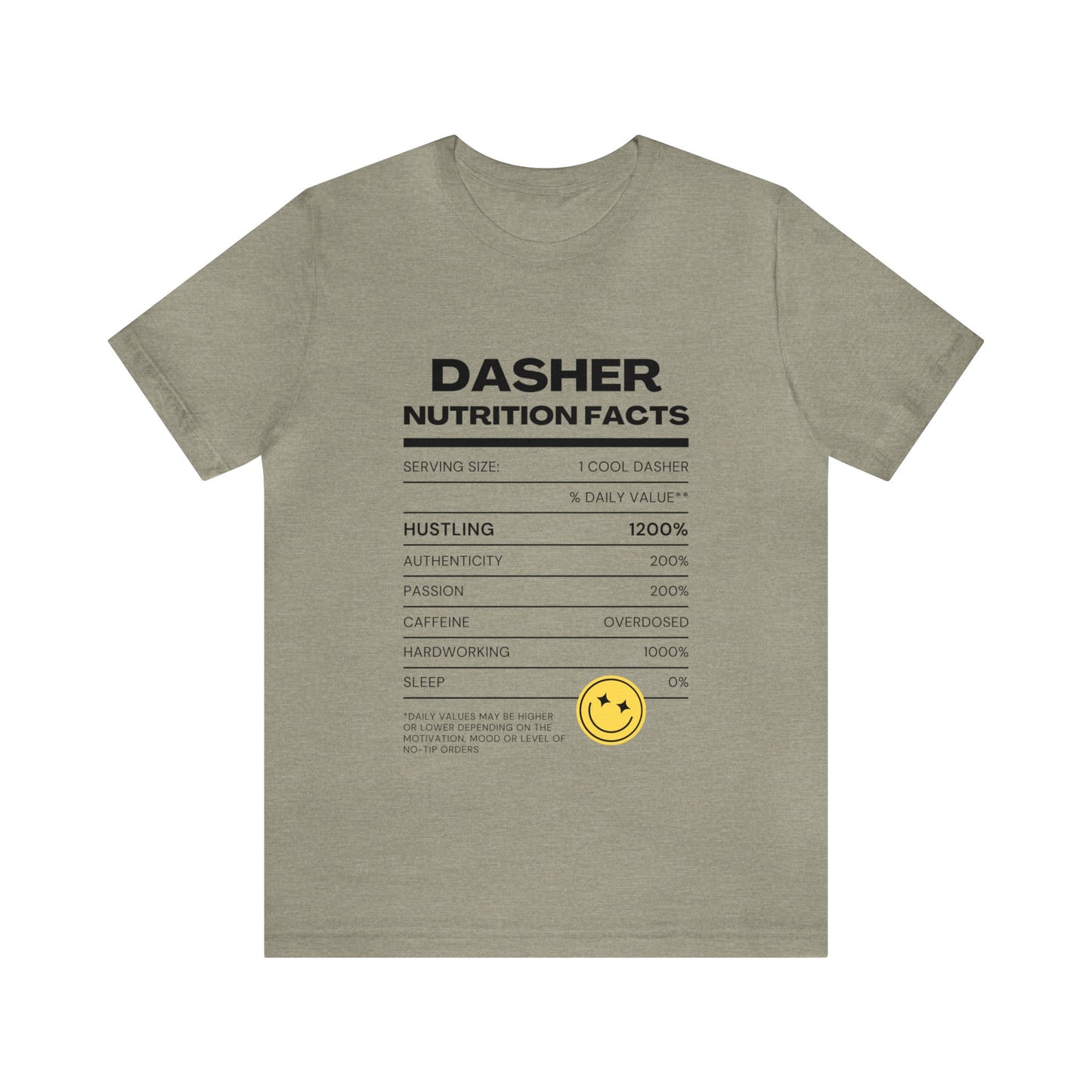 Dasher Nutrition Facts Tee