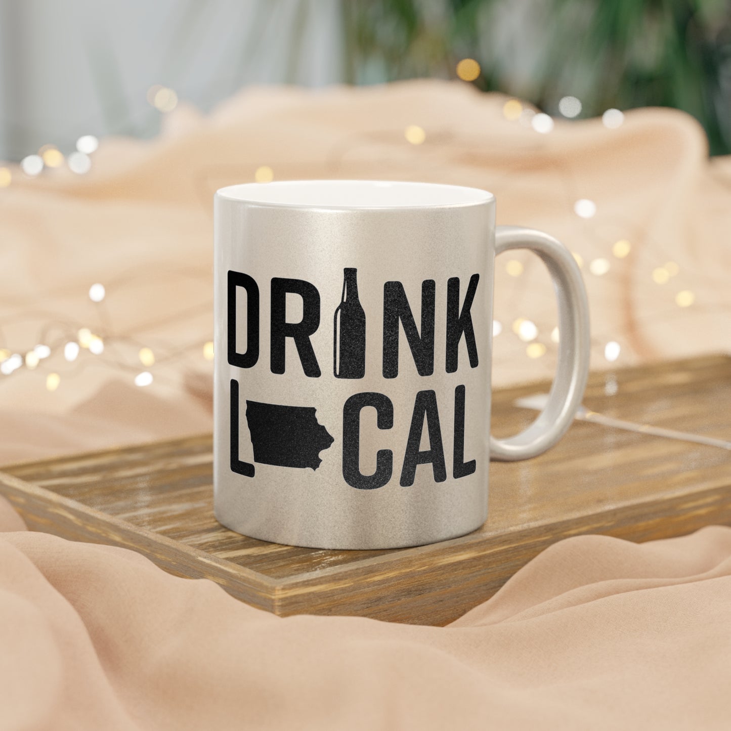 Iowa Drink Local Metallic Mug (Silver\Gold)