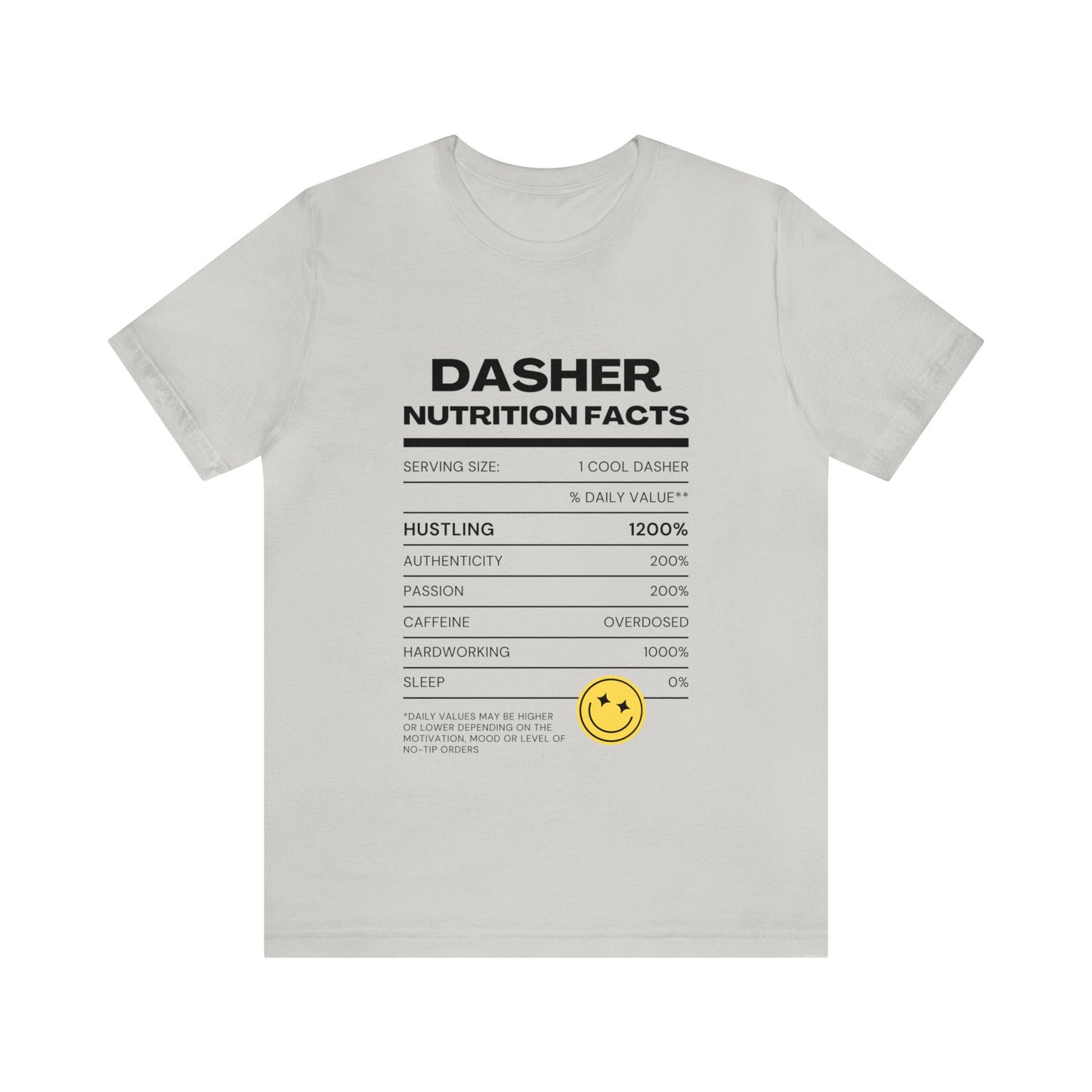 Dasher Nutrition Facts Tee