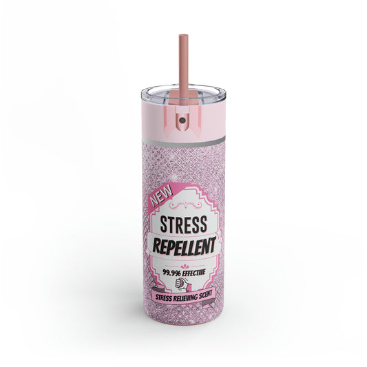 Stress Repellant Funny Skinny Matte Tumbler, 20oz