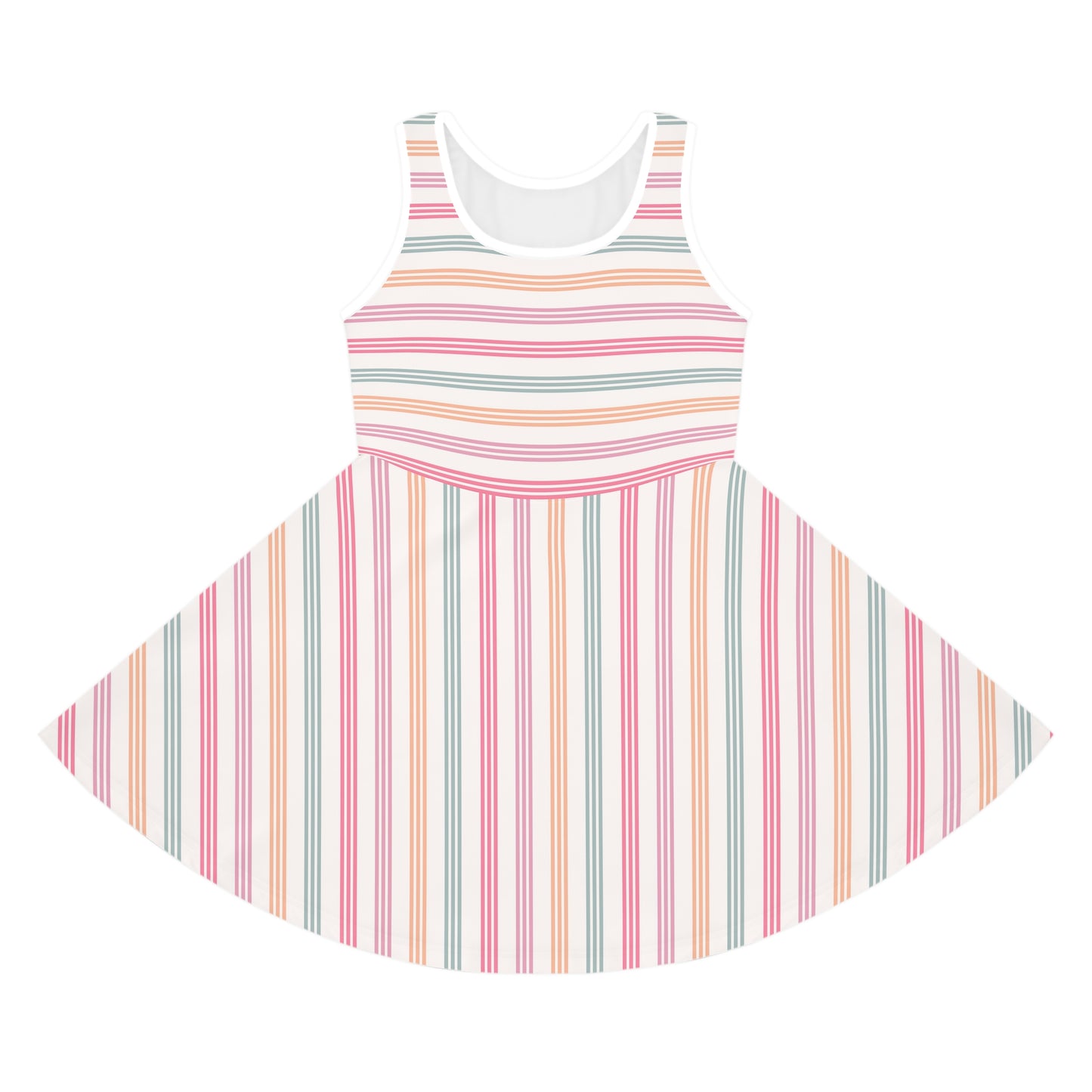 Pastel Stripes Girls' Sleeveless Sundress