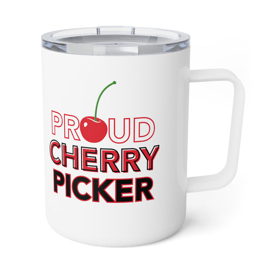 DD Dasher Proud Cherry Picker Insulated Coffee Travel Mug, 10oz