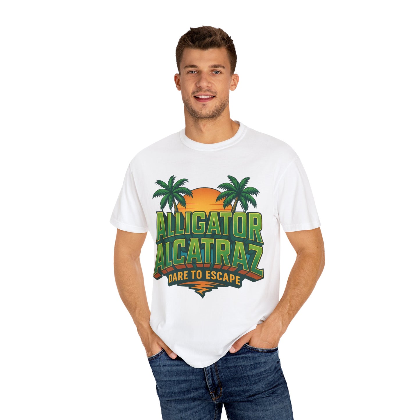 2025 - Retro Adventure T-Shirt, Alligator Alcatraz Design, Unisex Graphic Tee, Escape The Ordinary, Perfect for Summer Trips, Vacation Wear