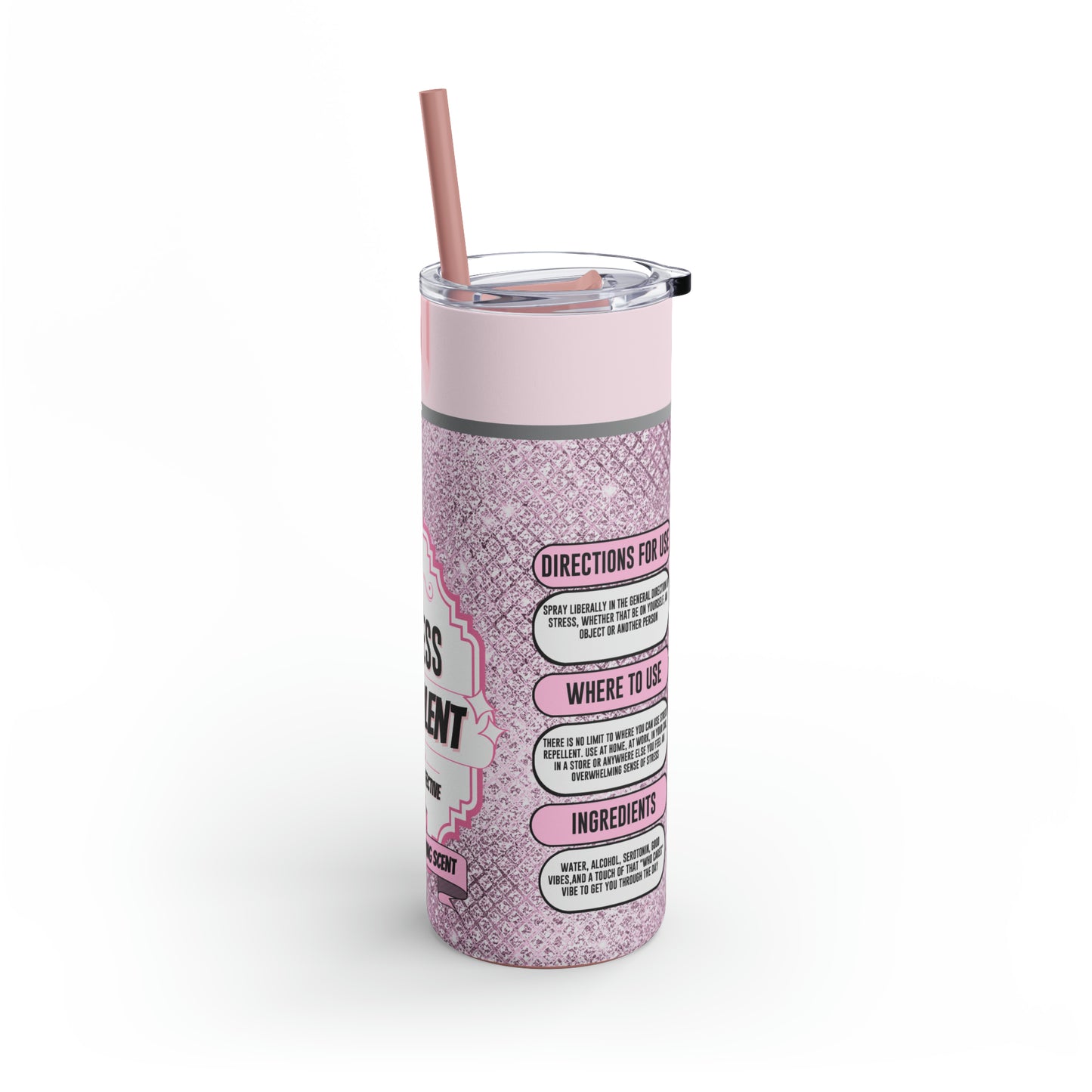 Stress Repellant Funny Skinny Matte Tumbler, 20oz