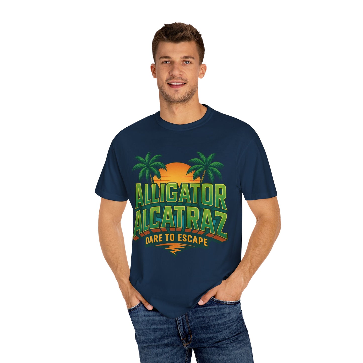 2025 - Retro Adventure T-Shirt, Alligator Alcatraz Design, Unisex Graphic Tee, Escape The Ordinary, Perfect for Summer Trips, Vacation Wear