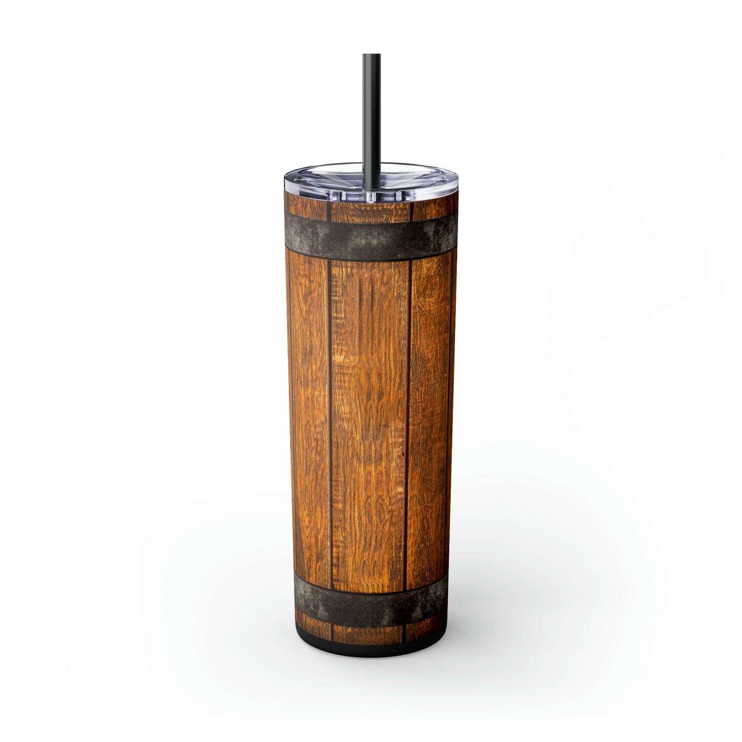 Try That In A Small Town Simulated Whiskey Barrel Wood Skinny 20ozTumbler with Straw