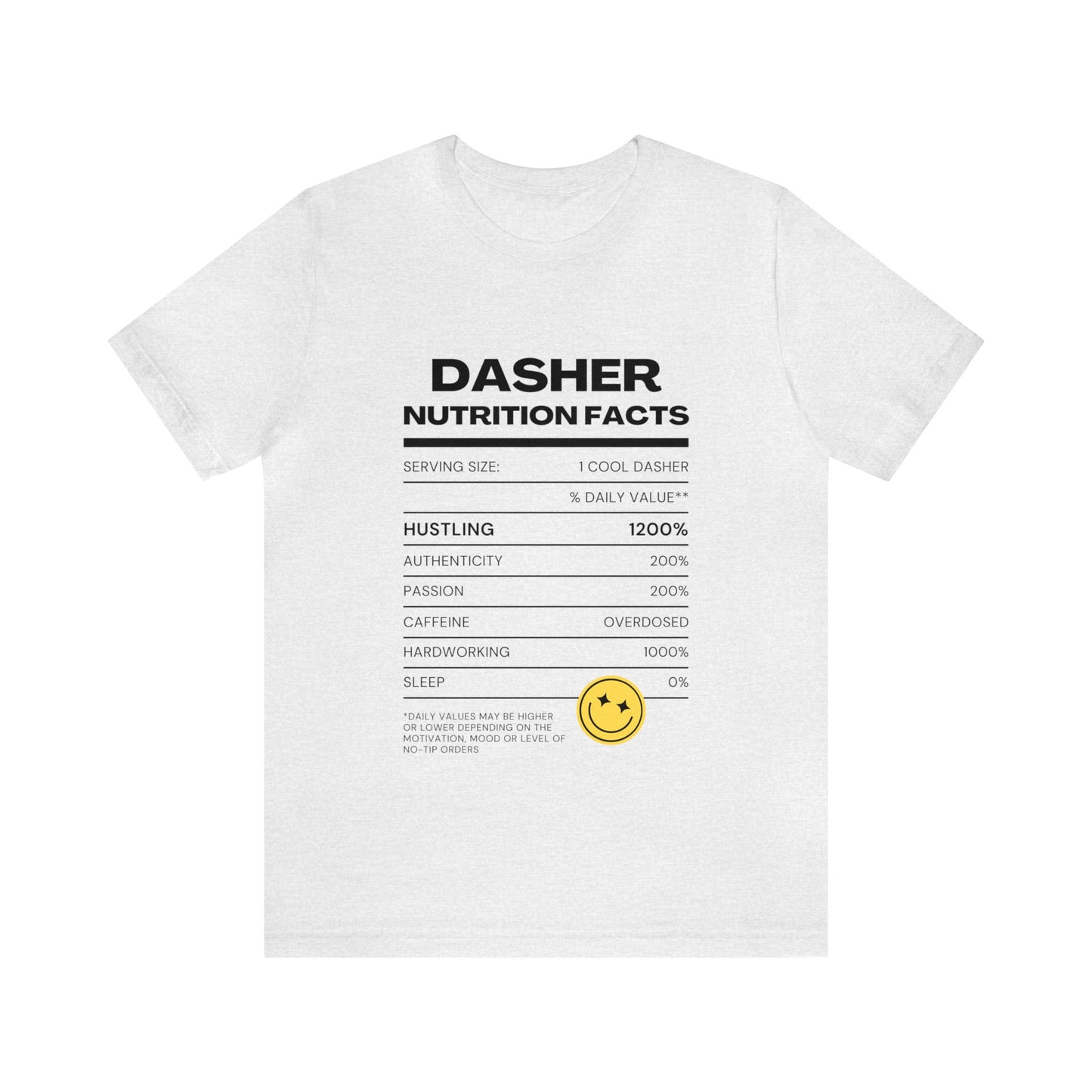 Dasher Nutrition Facts Tee