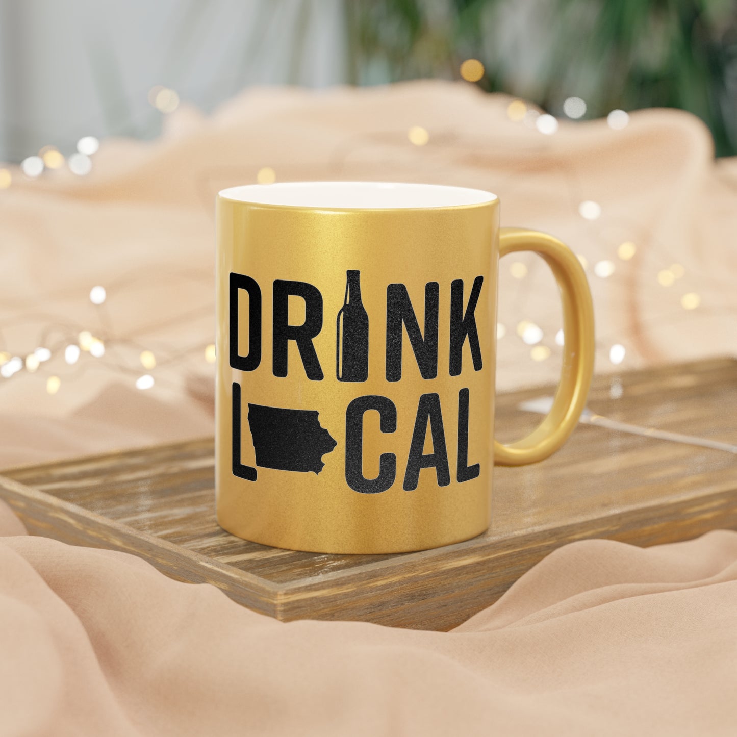 Iowa Drink Local Metallic Mug (Silver\Gold)