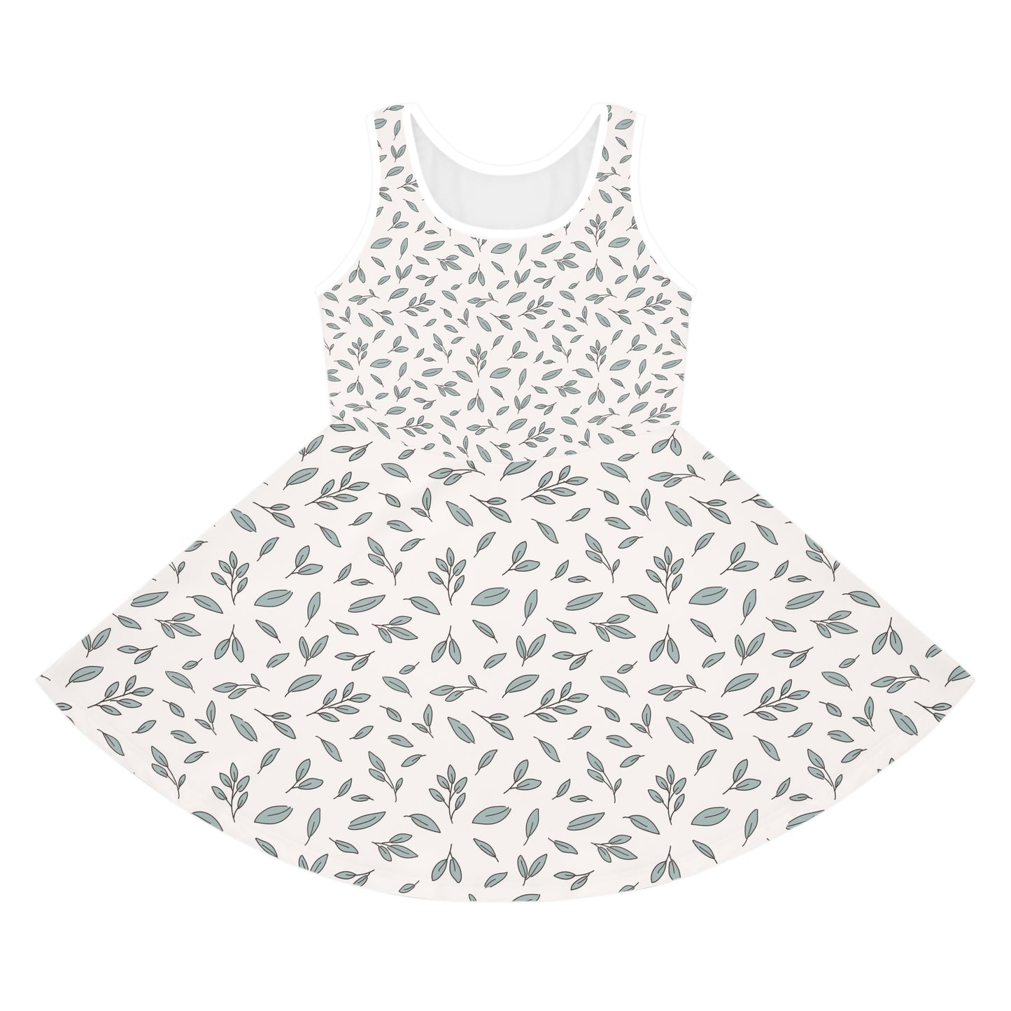 Pastel Leaves Girls' Sleeveless Sundress